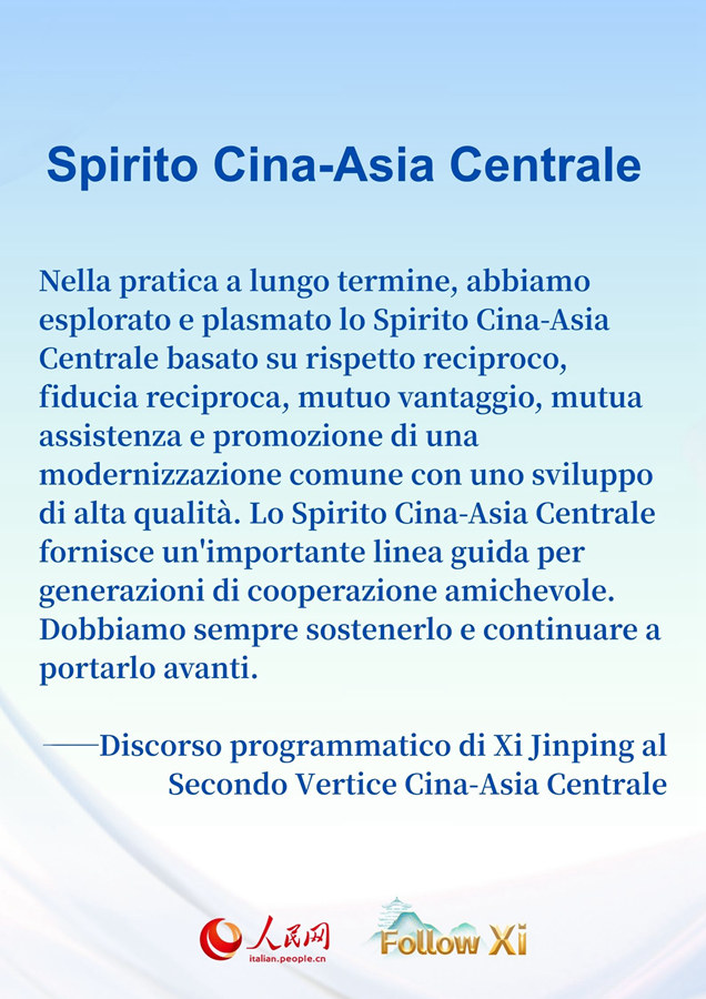Xi Jinping: portare avanti lo spirito Cina-Asia Centrale
