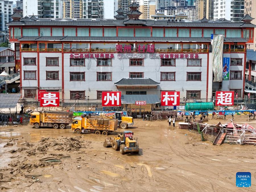 Soccorsi in corso nelle contee del Guizhou colpite dall'alluvione