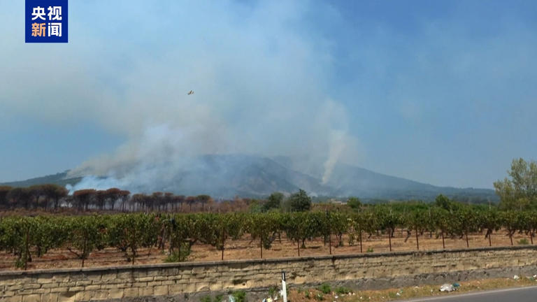 Italia, incendi boschivi dilaganti causano la chiusura dei percorsi turistici del Vesuvio