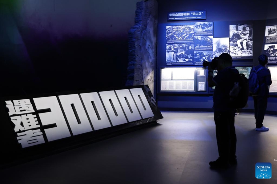 Giornalisti cinesi e stranieri visitano il Museo della Guerra di Resistenza del Popolo Cinese contro l'Aggressione Giapponese a Beijing
