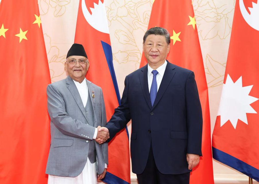 Xi Jinping incontra il Premier nepalese Khadga Prasad Sharma Oli‌