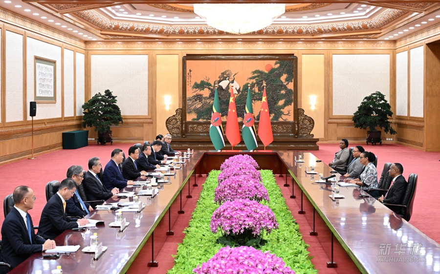 Xi Jinping incontra la Presidente della Dominica, Sylvanie Burton
