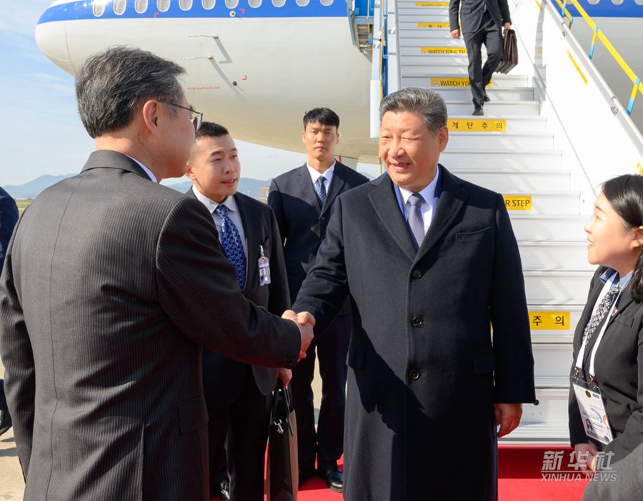 Xi Jinping giunto a Busan