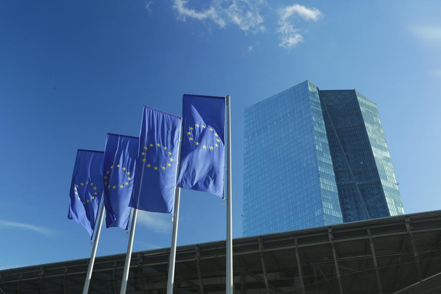 La sede centrale della Banca Centrale Europea (BCE) a Francoforte, in Germania. (30 gennaio 2025 - Xinhua/Zhang Fan)