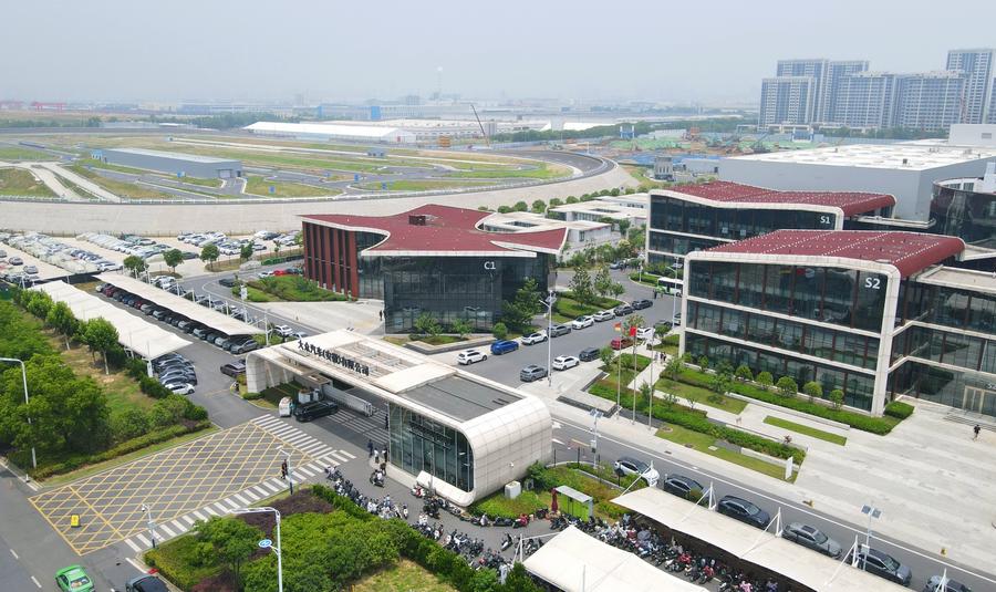 L'esterno della Volkswagen (Anhui) Automotive Company Limited a Hefei, nella provincia dell’Anhui, nella Cina orientale. (7 giugno 2024 - Xinhua/Guo Chen)