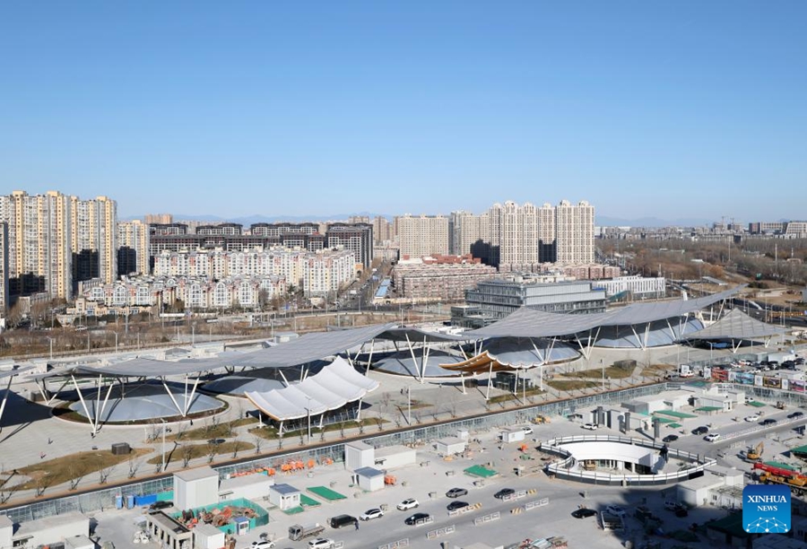 Vista esterna della Stazione Ferroviaria di Tongzhou a Beijing, capitale della Cina. (30 dicembre 2025 - Xinhua/Zhang Chenlin)