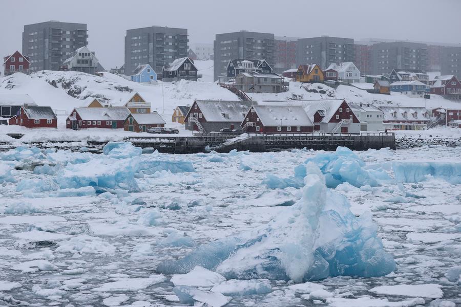 Paesaggio di Nuuk, capitale della Groenlandia, territorio autonomo della Danimarca. (19 marzo 2025 - Xinhua/Zhao Dingzhe)