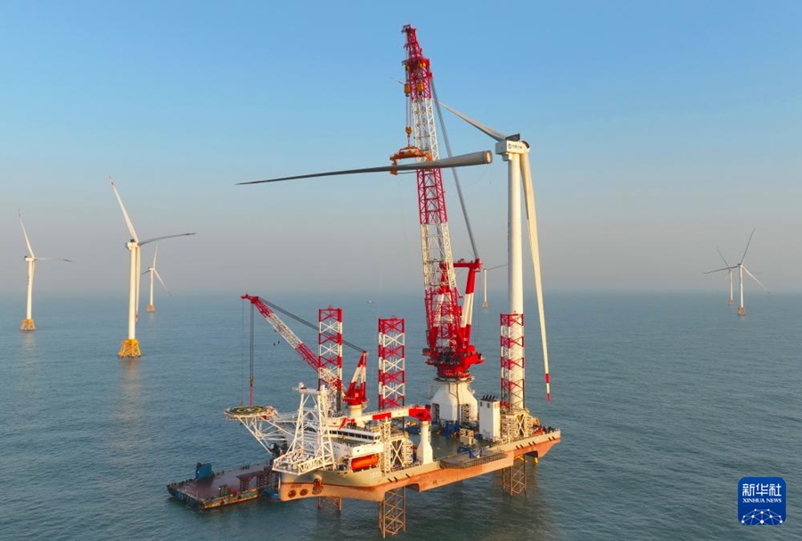 Turbina eolica offshore da 20 megawatt installata nell'area marina del Fujian meridionale