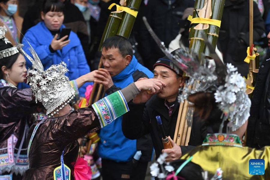 Popolazione di etnia Miao celebra il Capodanno tradizionale nel Guangxi