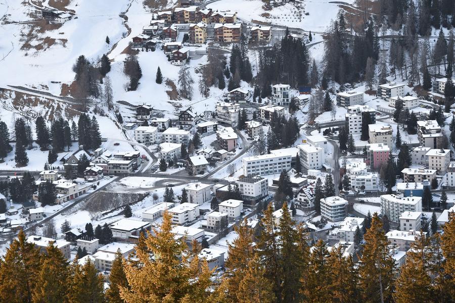Vista della città di Davos, in Svizzera. (18 gennaio 2026 - Xinhua/Lian Yi)