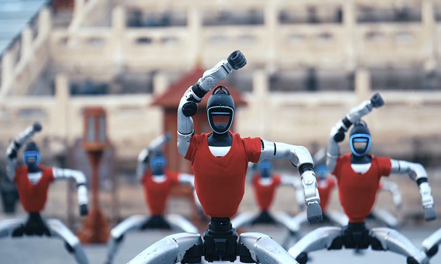 49 robot umanoidi di Unitree si esibiscono al Tempio del Cielo dopo il Gala della Festa di Primavera