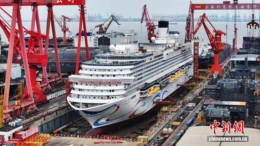Completata la costruzione dello scafo principale della seconda grande nave da crociera cinese 