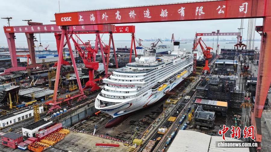 Completata la costruzione dello scafo principale della seconda grande nave da crociera cinese 