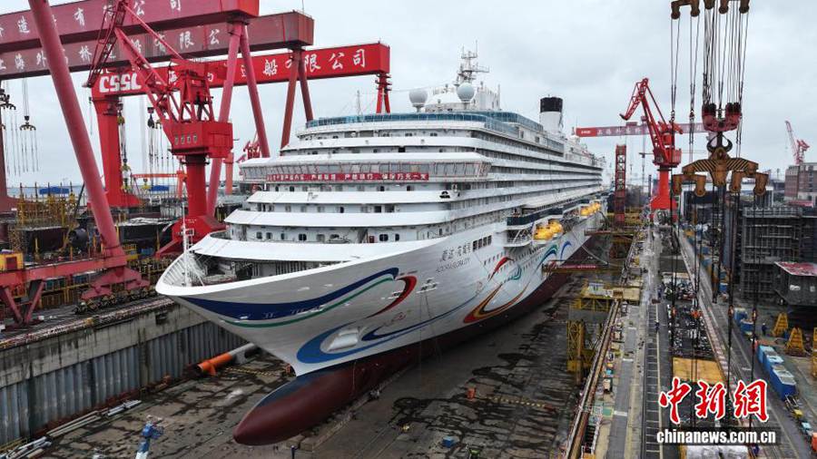 Completata la costruzione dello scafo principale della seconda grande nave da crociera cinese 