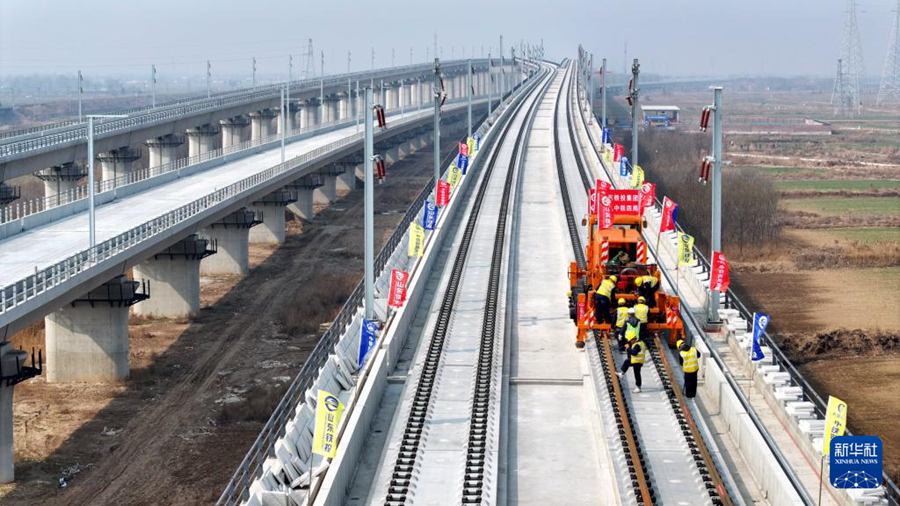 Ferrovia ad alta velocità Jinan–Binzhou entra nella fase di posa dei binari su tutta la linea