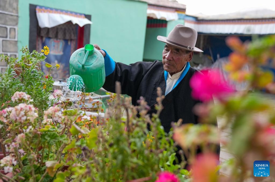Dawa Phentok nella sua casa nel villaggio di Charing, nella contea di Gyantse, città di Xigaze, nella Regione Autonoma dello Xizang (Cina sud-occidentale). (12 marzo 2026 - Xinhua/Jigme Dorje)