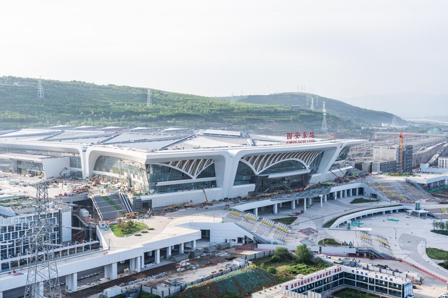 Veduta aerea della stazione di Xi'an Est. (Liu Xiang/Quotidiano del Popolo Online)