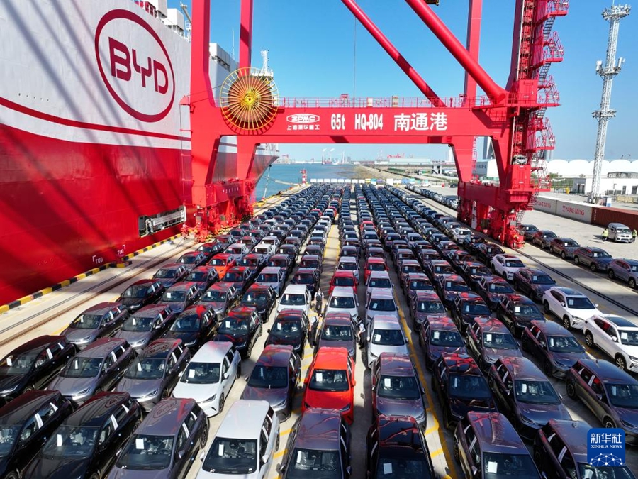 Da Nantong partono 7.273 veicoli a nuova energia diretti in Europa
