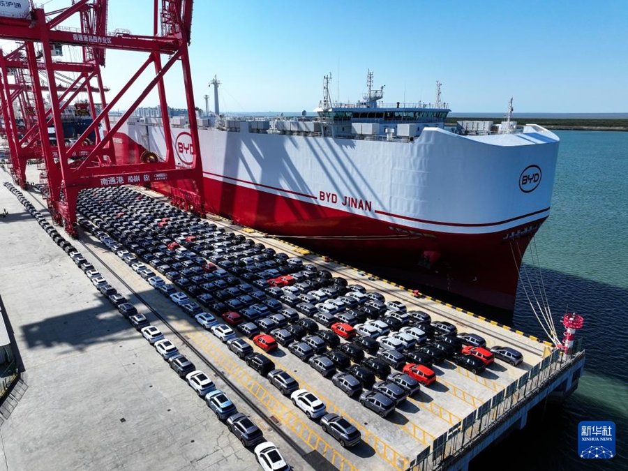 Da Nantong partono 7.273 veicoli a nuova energia diretti in Europa