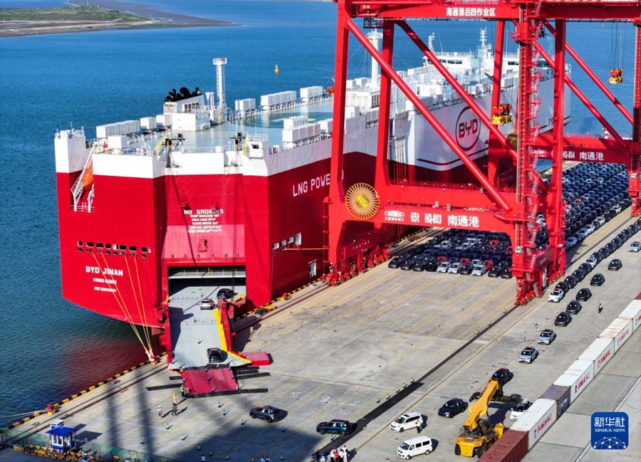 Da Nantong partono 7.273 veicoli a nuova energia diretti in Europa