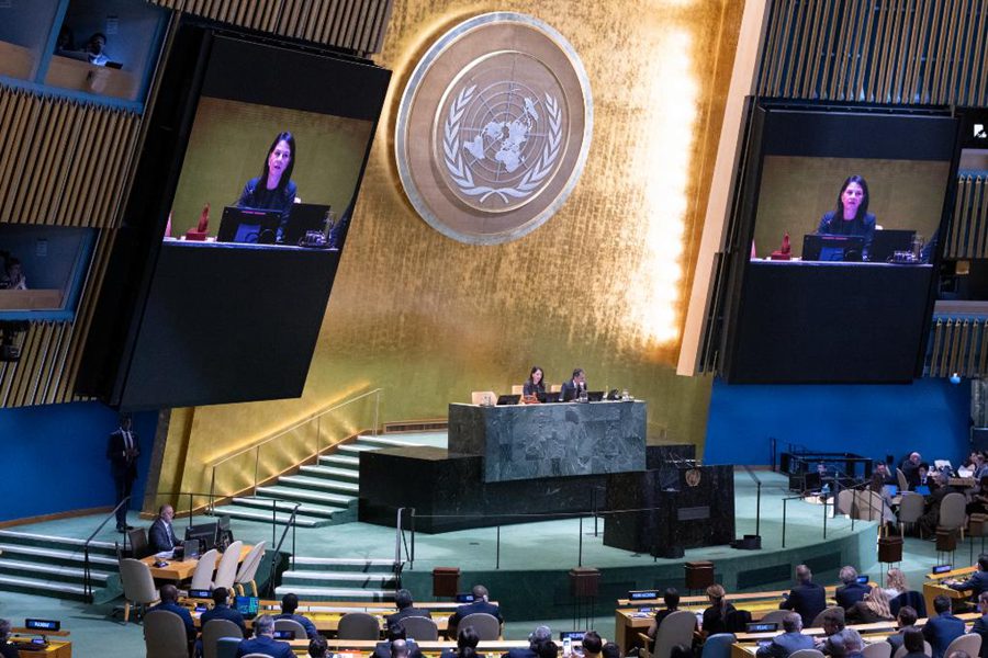 Sessione dell'Assemblea Generale per l'elezione dei membri non permanenti del Consiglio di Sicurezza dell'ONU, presso la sede delle Nazioni Unite a New York. (3 giugno 2026 - Eskinder Debebe/UN Photo/via Xinhua)