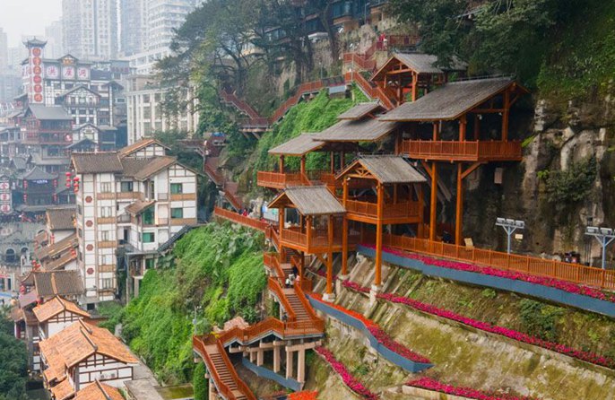 Il centro storico di Chongqing diventa virale