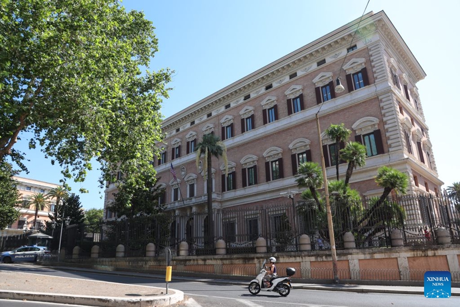 Ambasciata degli Stati Uniti a Roma, Italia, dove si svolgono i colloqui tra Israele e Libano. (15 luglio 2026 - Xinhua/Wang Kaiyan)
