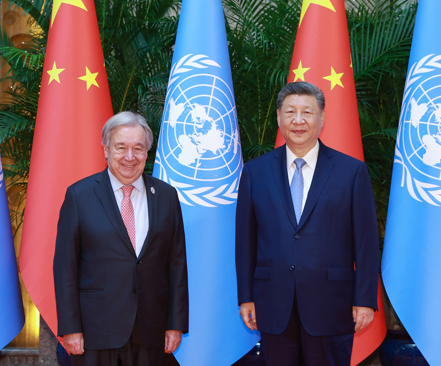 Incontro tra Xi Jinping e il Segretario Generale dell'ONU Guterres a Shanghai