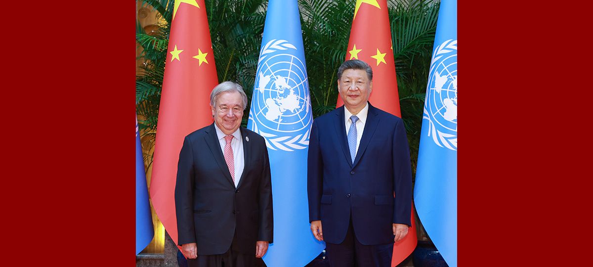 Incontro tra Xi Jinping e il Segretario Generale dell'ONU Guterres a Shanghai