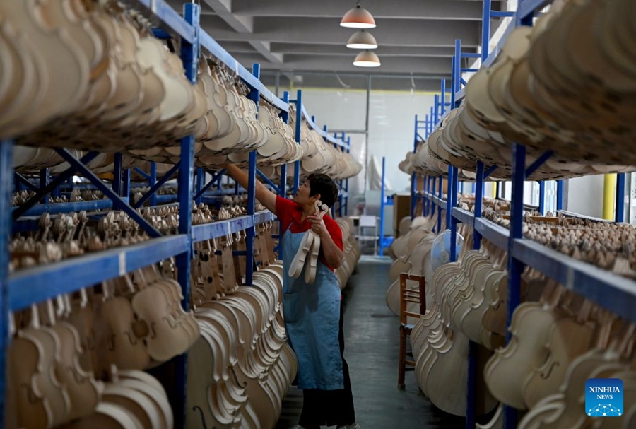 Fiorente produzione ed esportazione globale di violini nello Henan