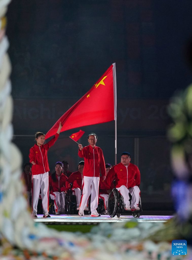 Cerimonia di apertura della V edizione dei Giochi Paralimpici Asiatici a Nagoya: la sfilata della delegazione cinese