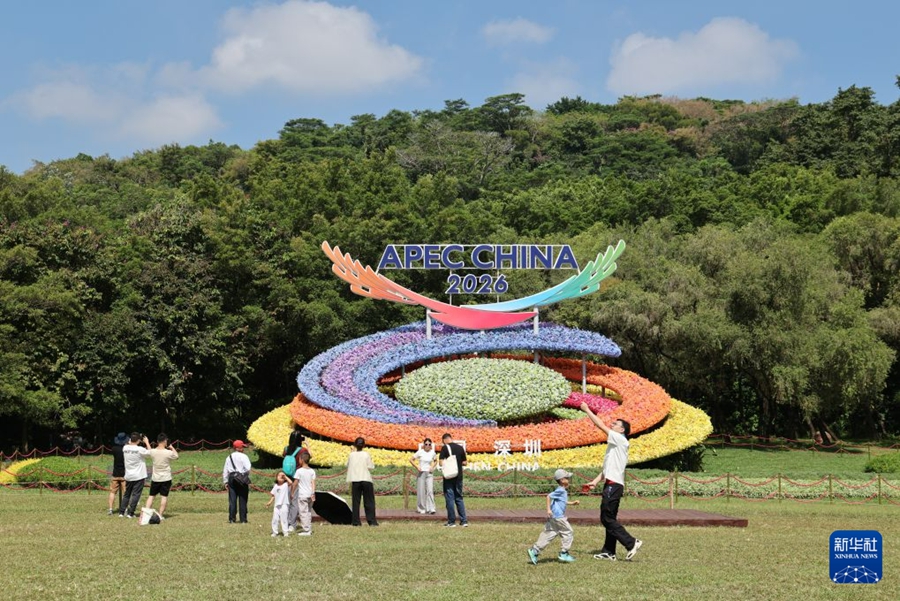 Shenzhen, aiuola a tema APEC al Parco Lianhuashan