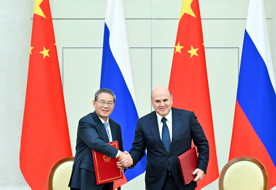 Li Qiang e Mikhail Mishustin presiedono il 31° incontro periodico sino-russo tra i Primi Ministri